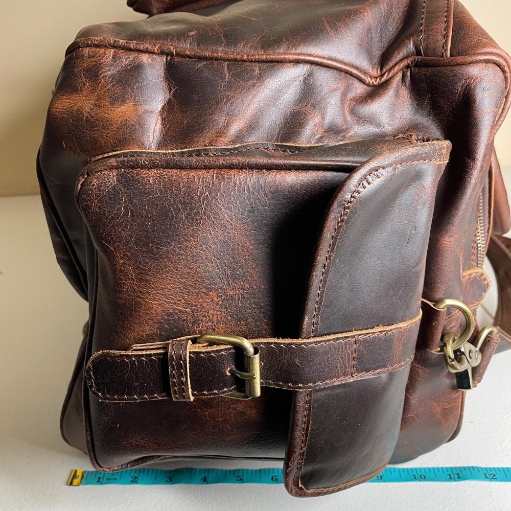 MaheTri Full Grain Buffalo Leather Travel Duffel Bag - Picture 16 of 16